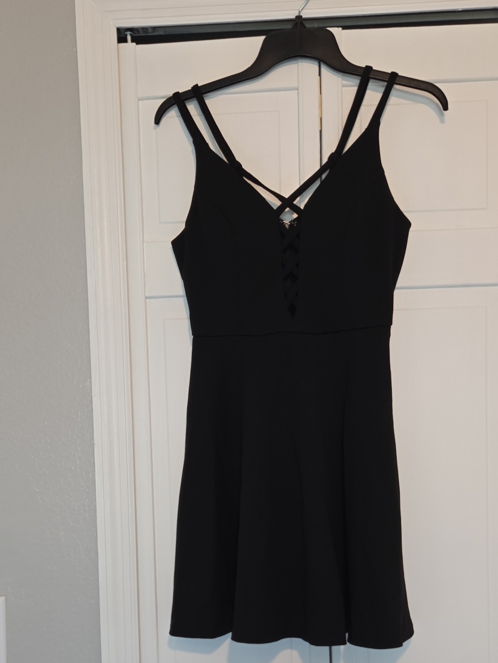 Speechless Black Strappy Mini Dress